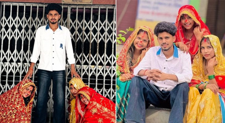 একইসঙ্গে এক যুবককে বিয়ে করলেন আপন ৩ বোন